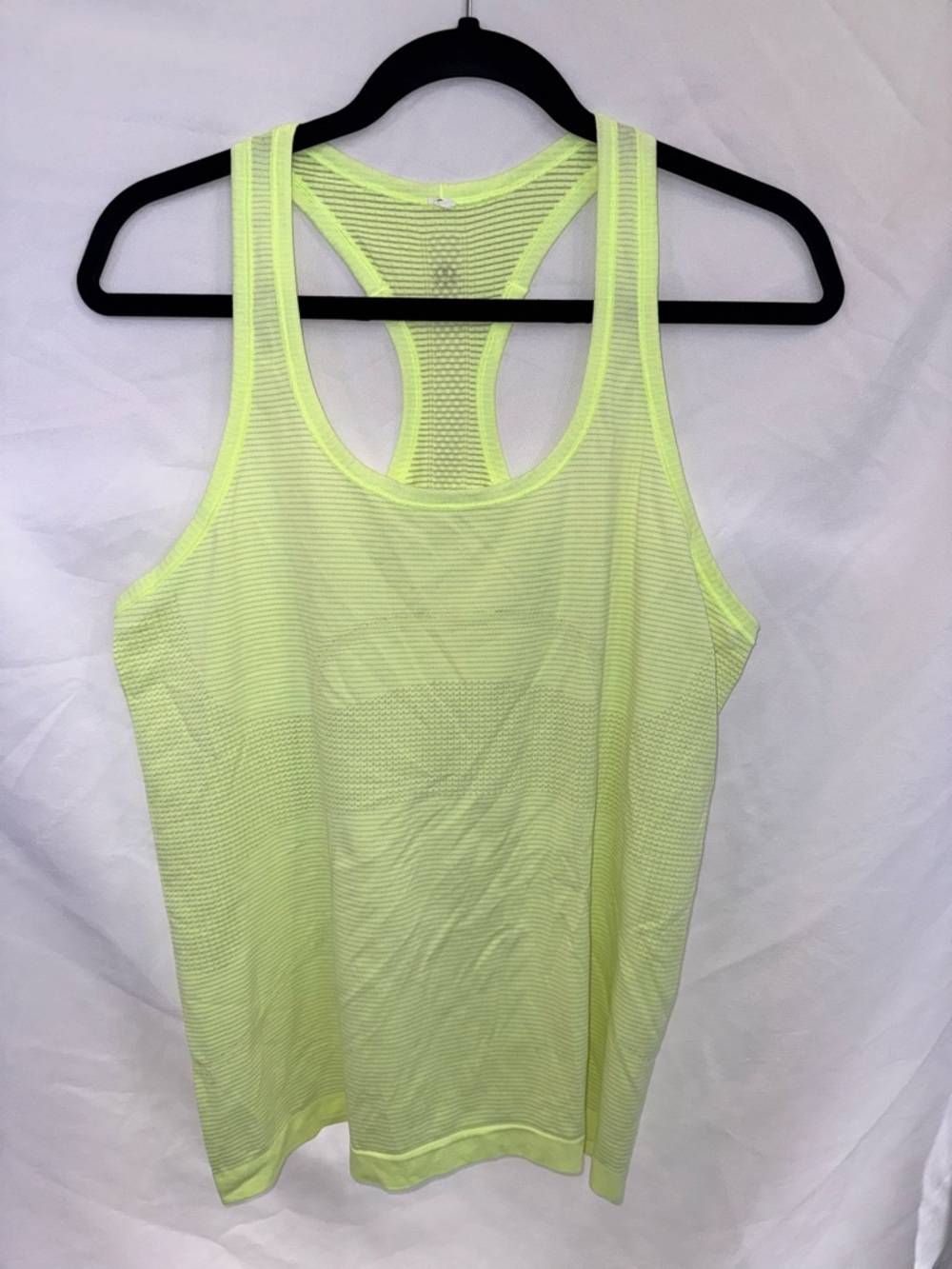 lululemon athletica Neon Yellow Racerback Mesh Tank